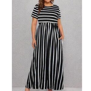 Plus Size Striped Maxi Dress